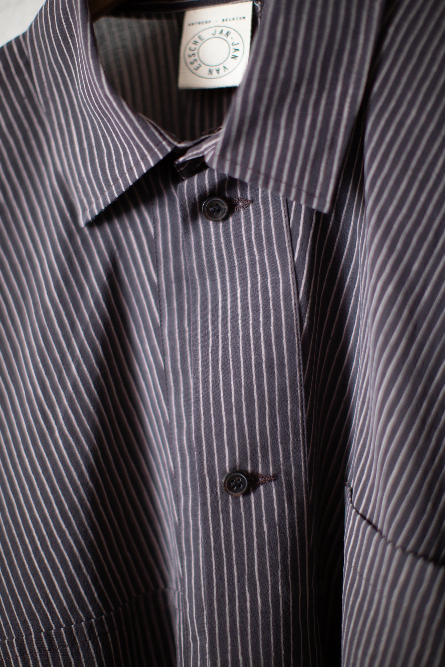 SHIRT#114 - CREPE COTTON SHIRTING GALLNUT BLACK