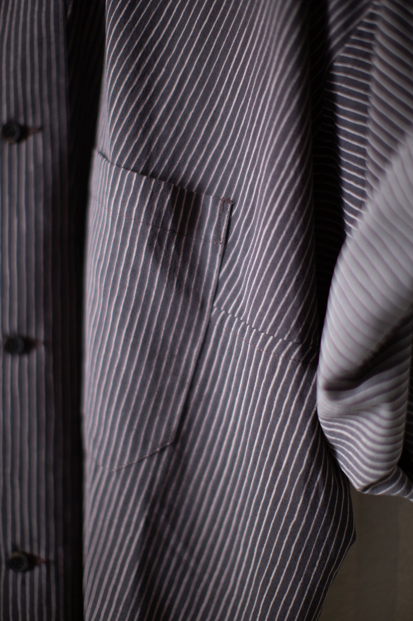 SHIRT#114 - CREPE COTTON SHIRTING GALLNUT BLACK