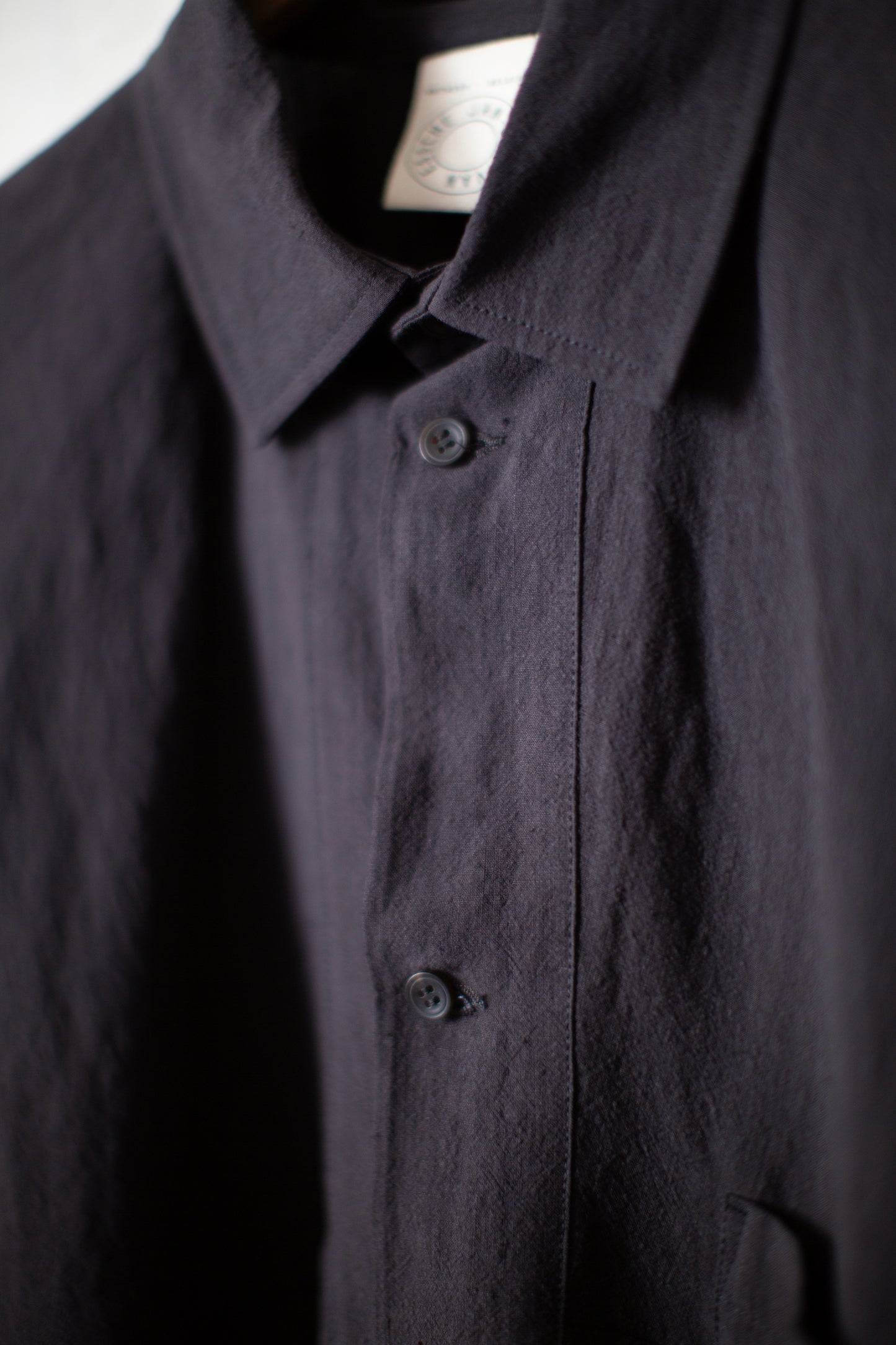 SHIRT#114 - LINEN SILK SHIRTING SUMI KURO