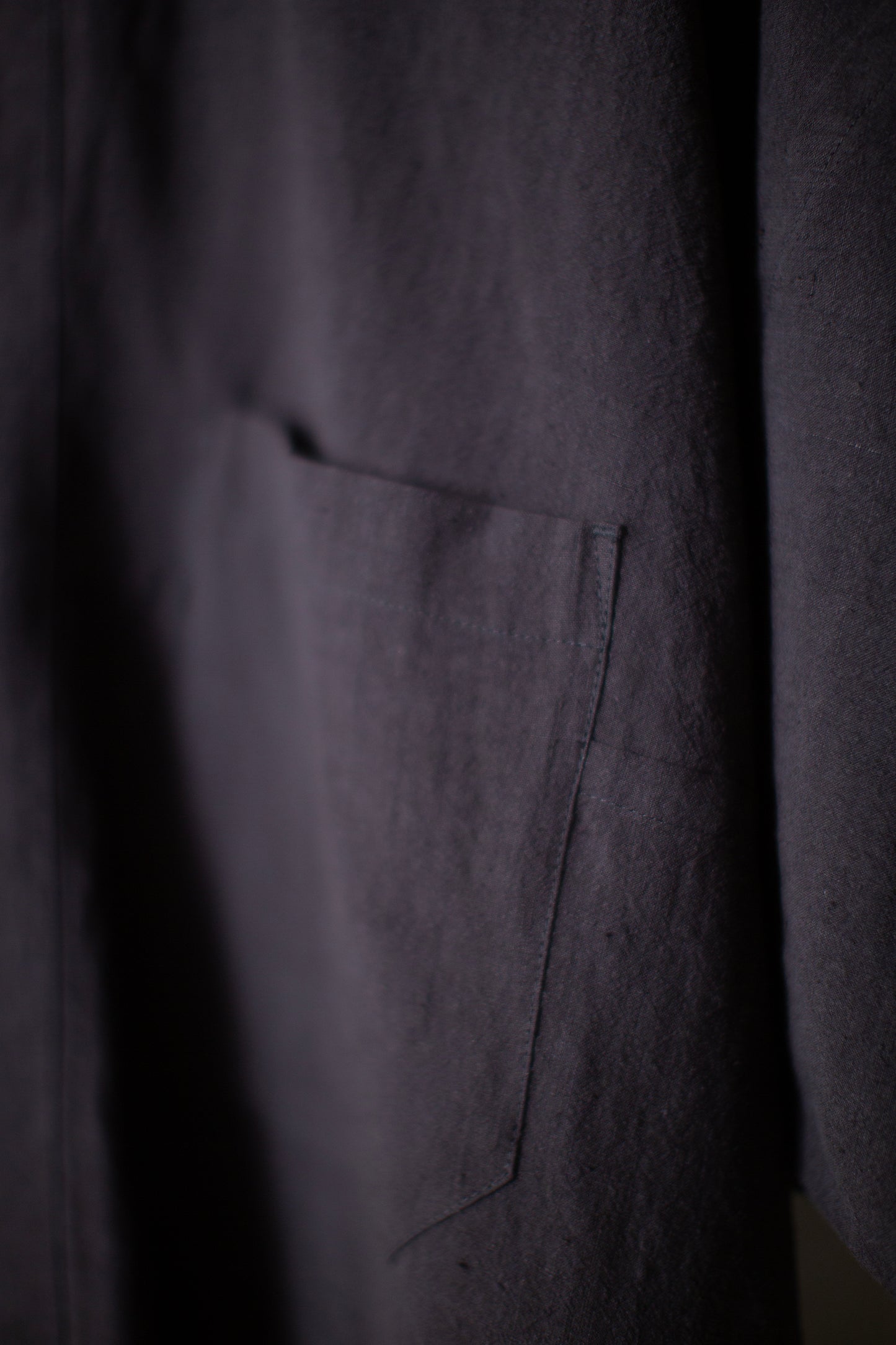 SHIRT#114 - LINEN SILK SHIRTING SUMI KURO