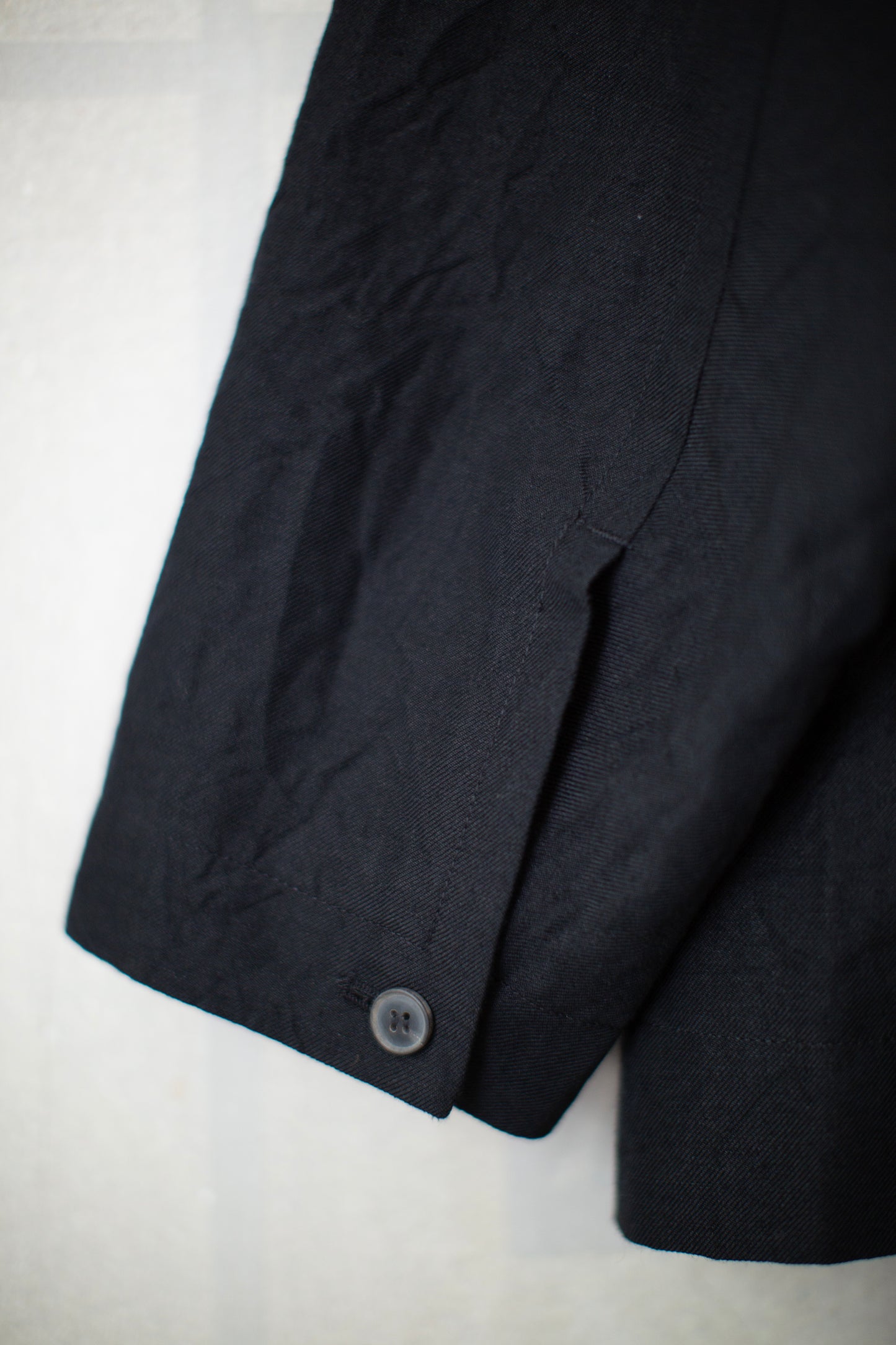 JACKET#66 - BLACK LINEN WOOL TWILL