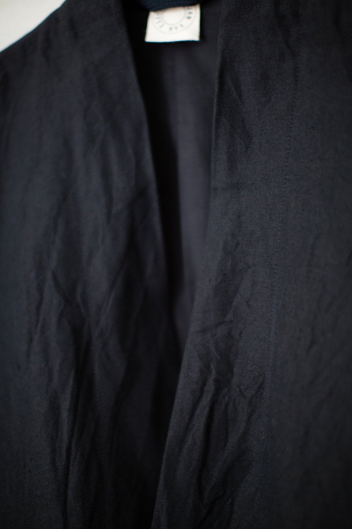 JACKET#66 - BLACK LINEN WOOL TWILL