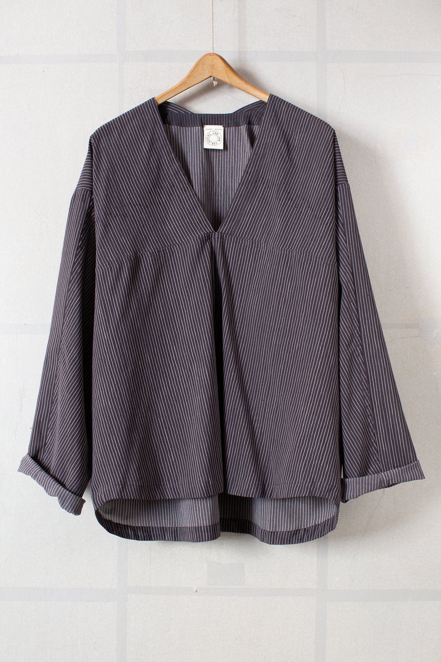 TUNIC#43 - CREPE COTTON SHIRTING GALLNUT BLACK