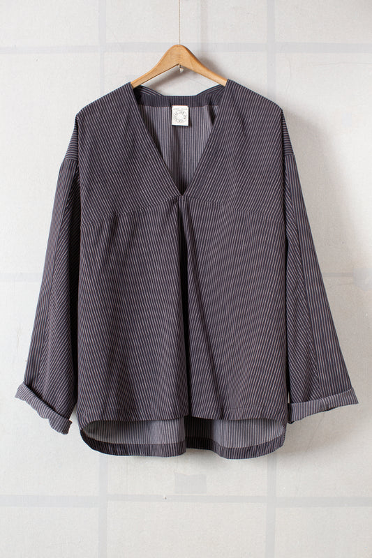TUNIC#43 - CREPE COTTON SHIRTING GALLNUT BLACK
