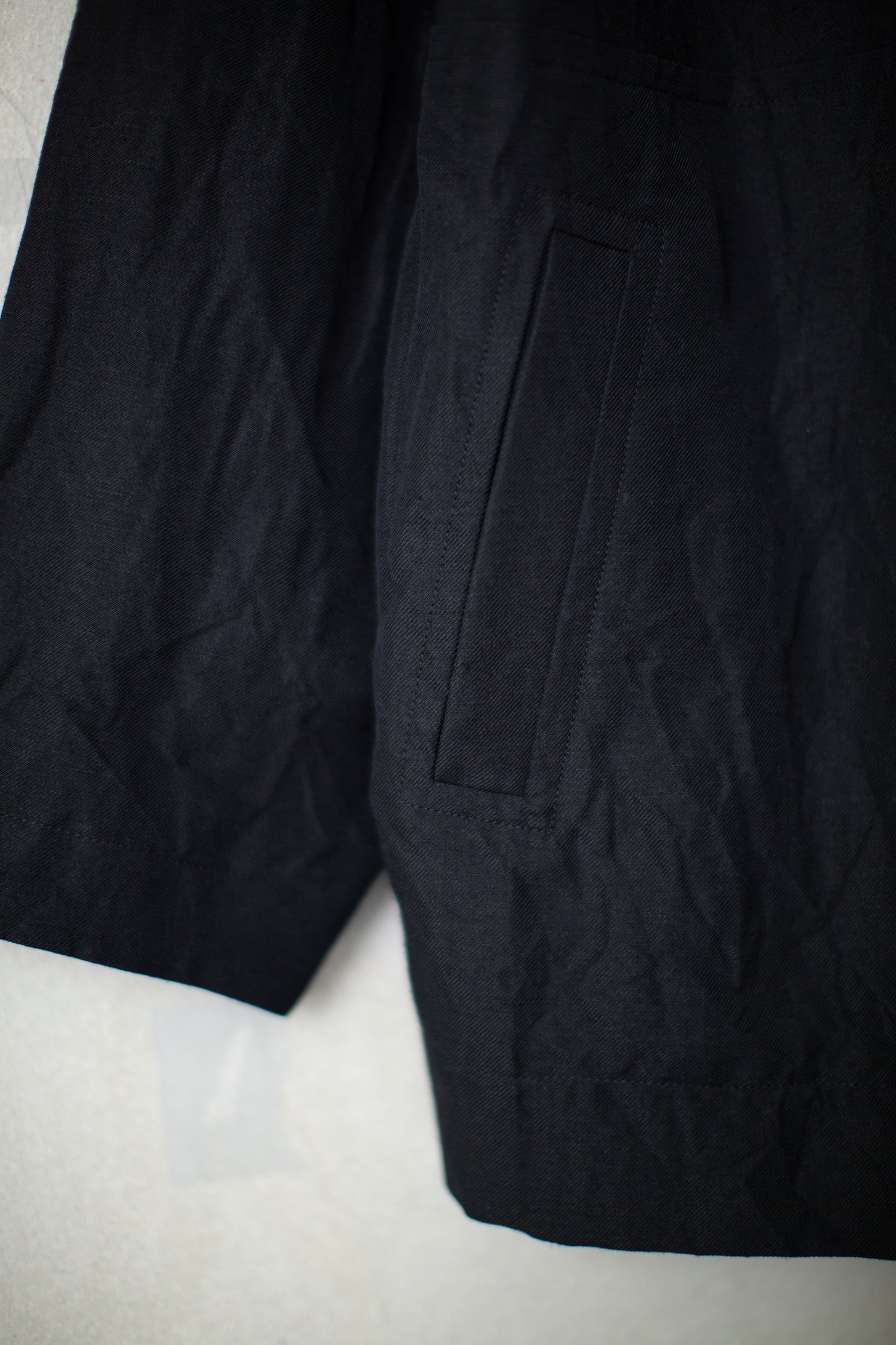 JACKET#66 - BLACK LINEN WOOL TWILL