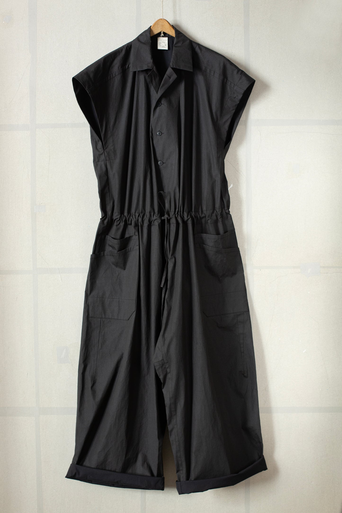 JUMPSUIT#12 - COATED CLOTH TAR BLACK