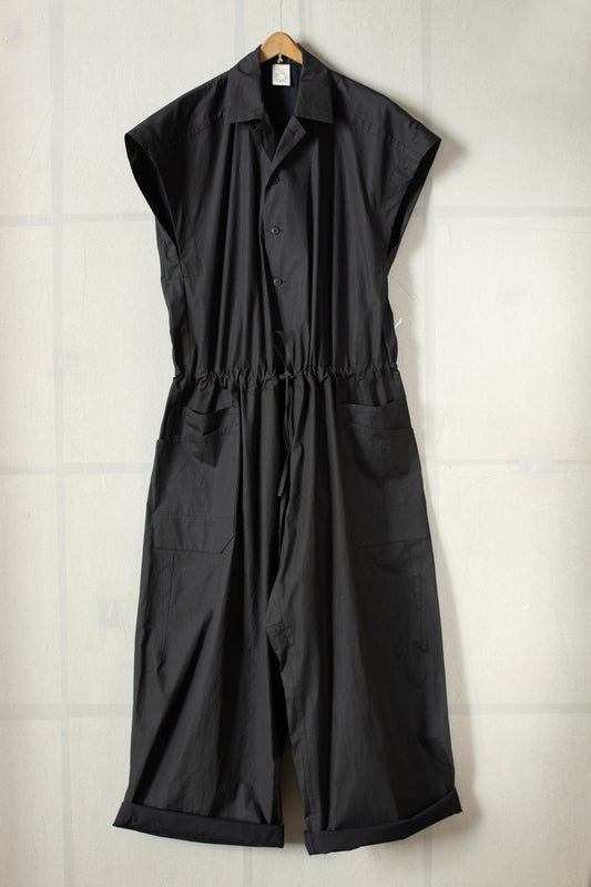 JUMPSUIT#12 - COATED CLOTH TAR BLACK
