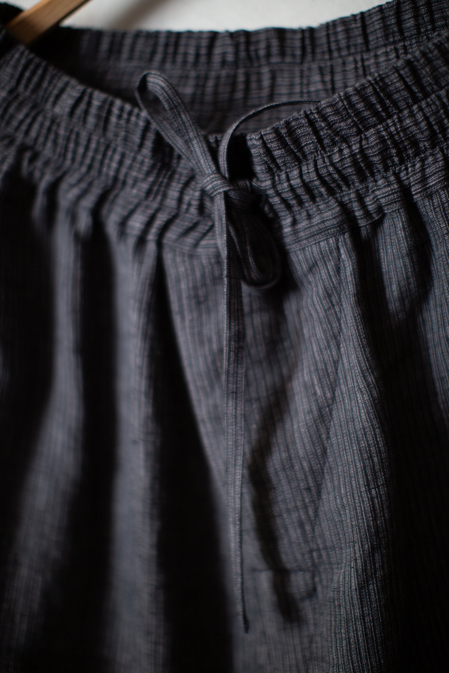 SHORTS#11 - HEMP CLOTH DARK GREY STRIPED