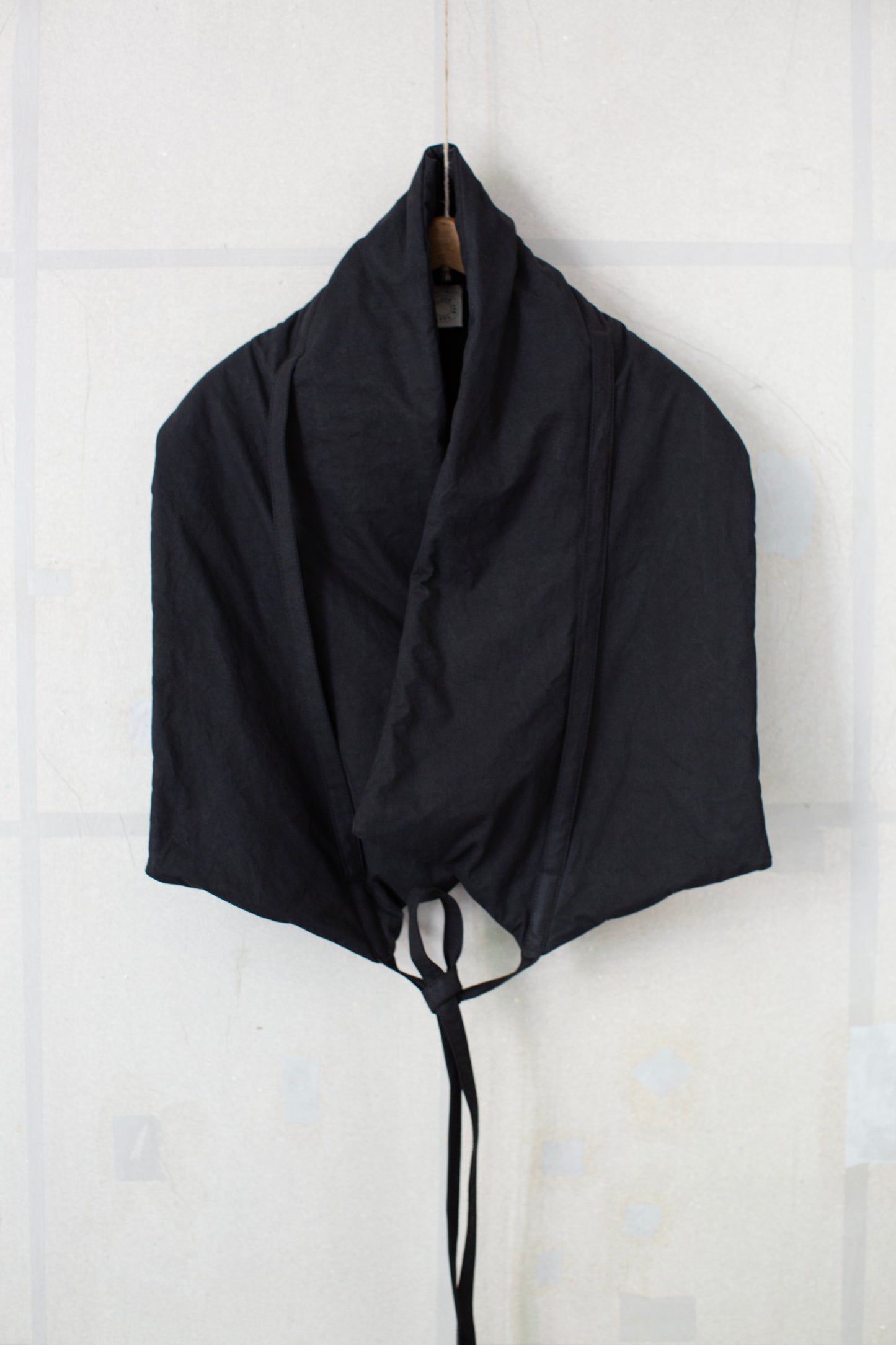 COLLAR PIECE#3 - PADDED DEEP BLACK TIME WASHED CANVAS