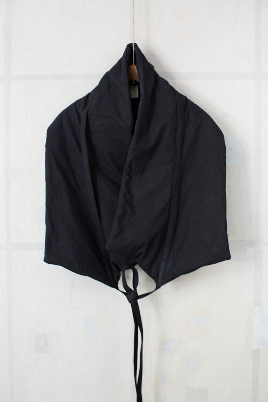 COLLAR PIECE#3 - PADDED DEEP BLACK TIME WASHED CANVAS