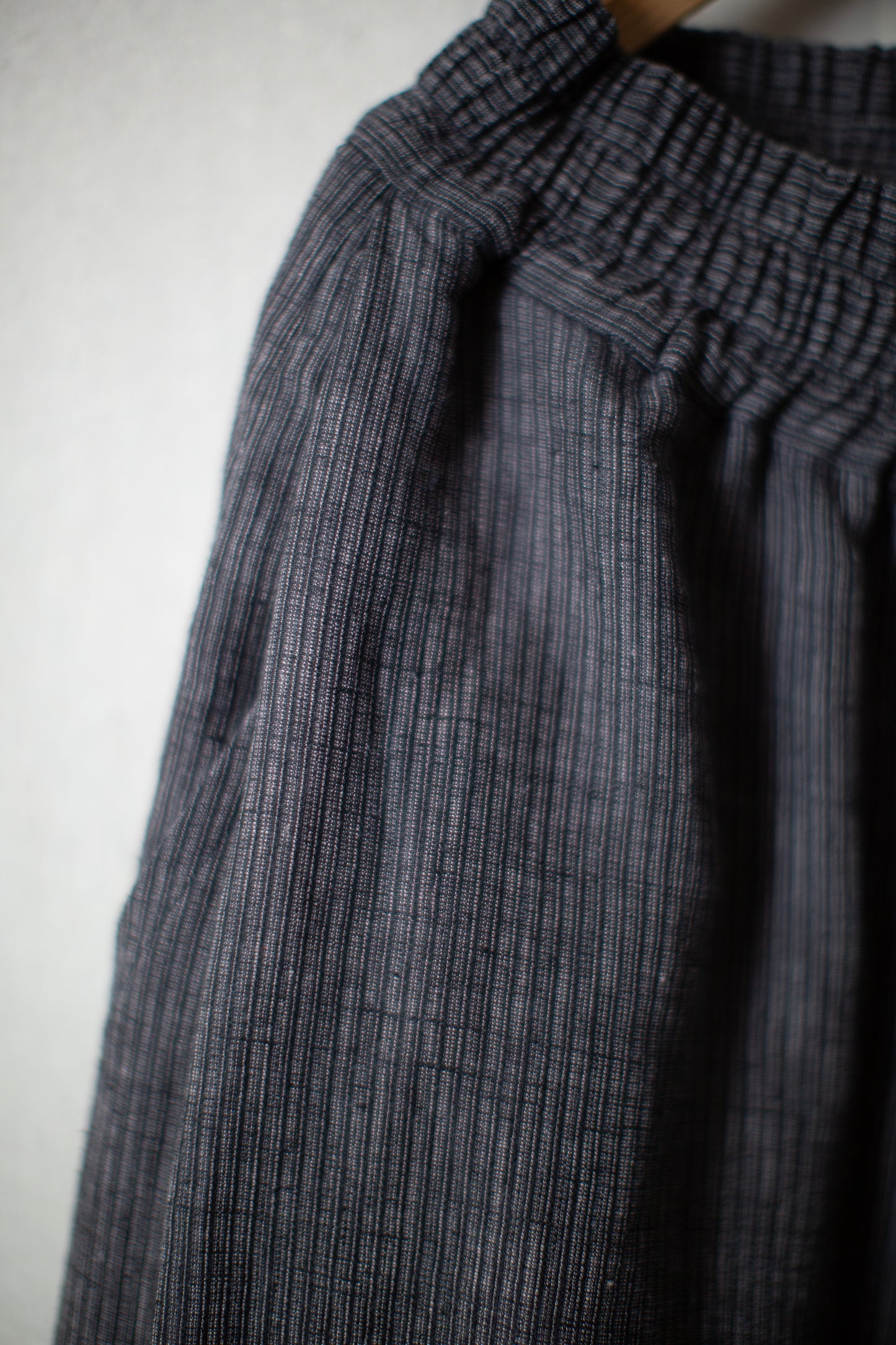 SHORTS#11 - HEMP CLOTH DARK GREY STRIPED