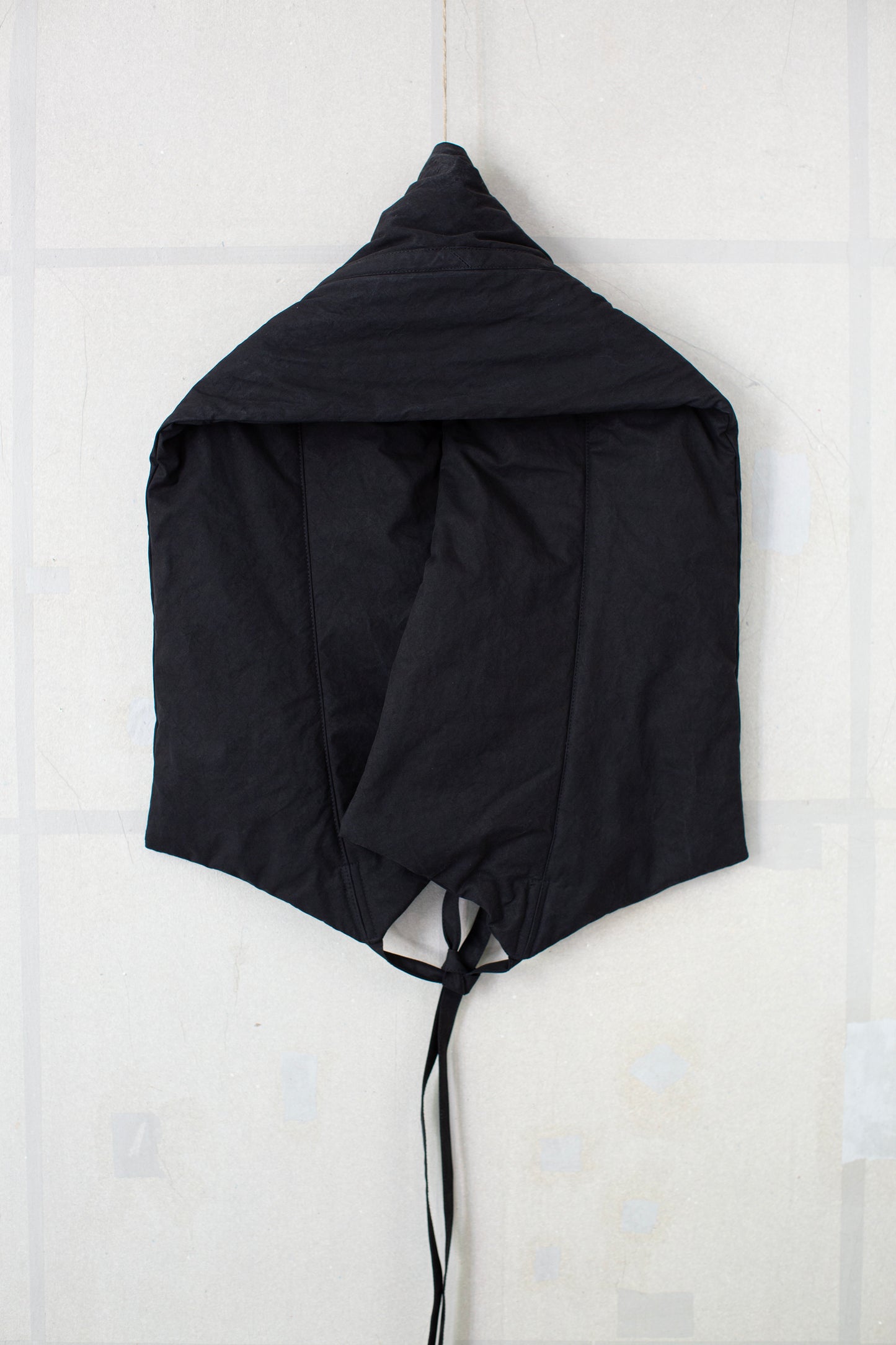 COLLAR PIECE#3 - PADDED DEEP BLACK TIME WASHED CANVAS