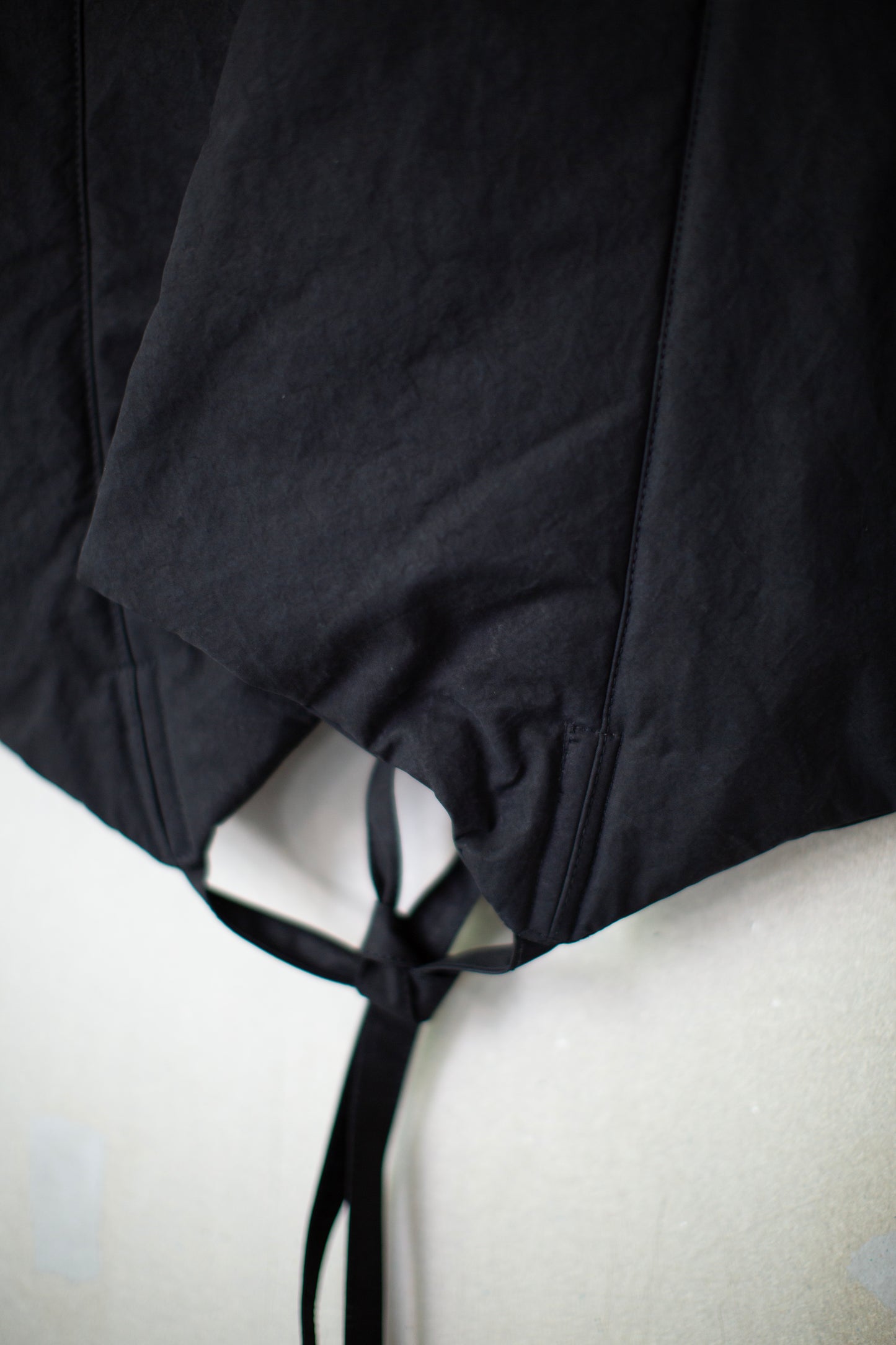 COLLAR PIECE#3 - PADDED DEEP BLACK TIME WASHED CANVAS