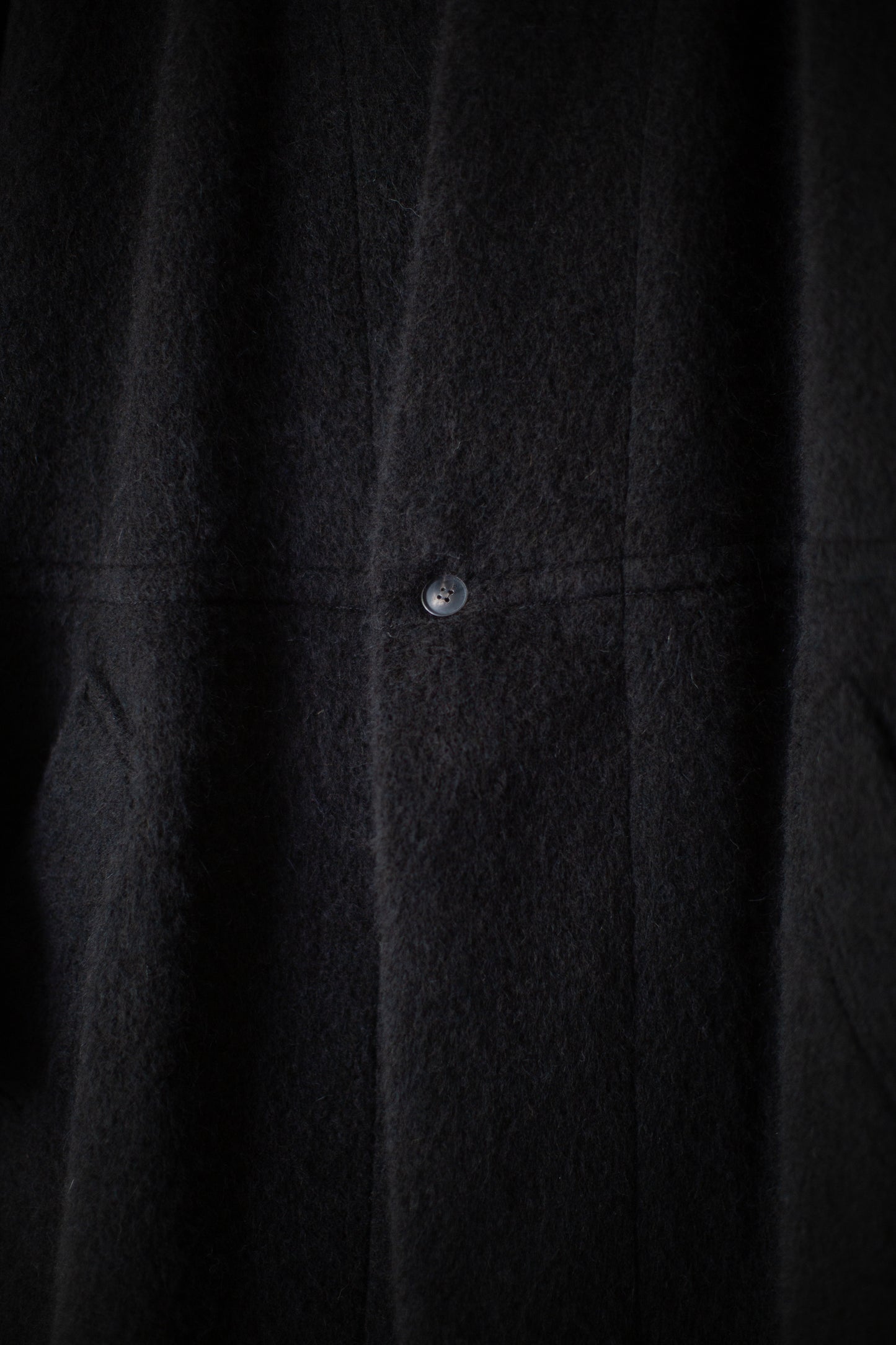 COAT#35 - BLACK ALPACA HIGH PILE HERRINGBONE