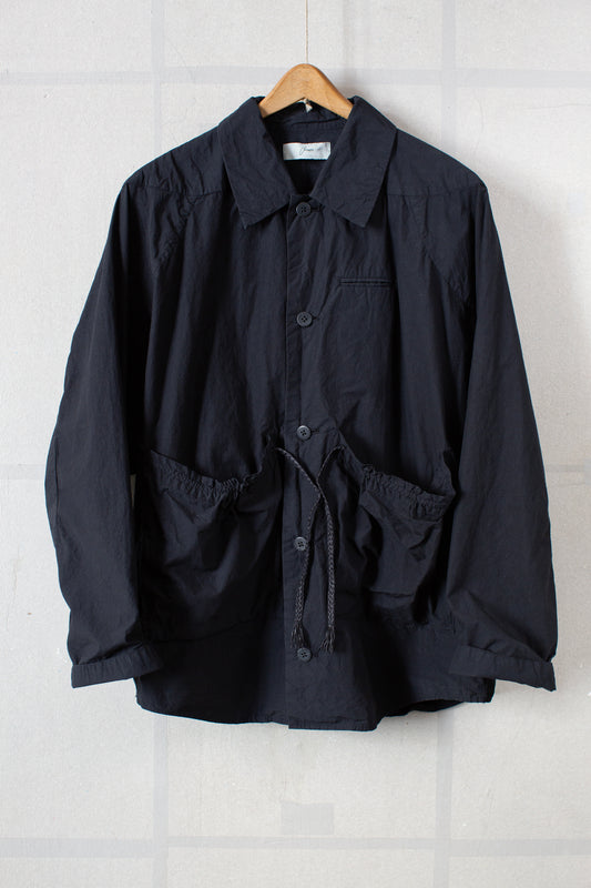 Charcoal Black Fabric Forming Field Jacket
