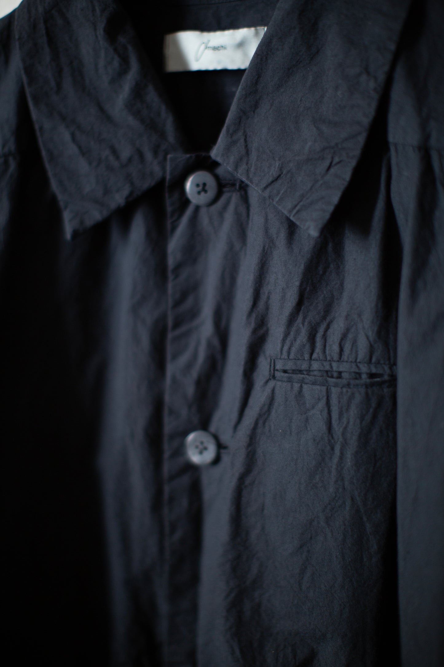 Charcoal Black Fabric Forming Field Jacket