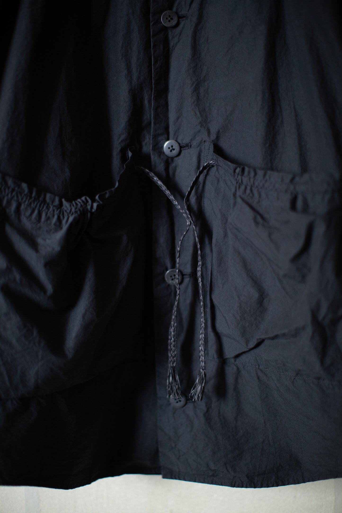 Charcoal Black Fabric Forming Field Jacket