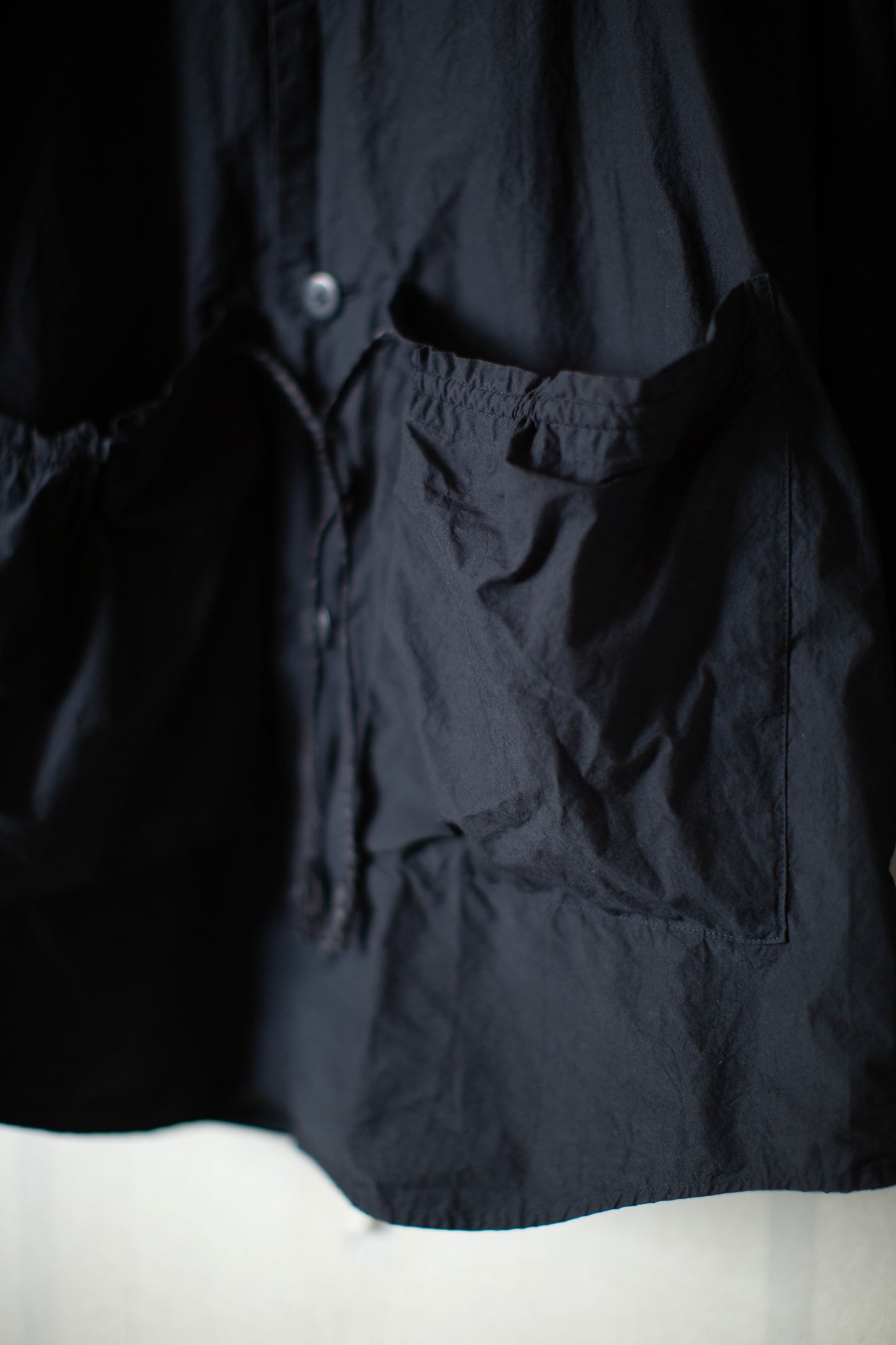 Charcoal Black Fabric Forming Field Jacket