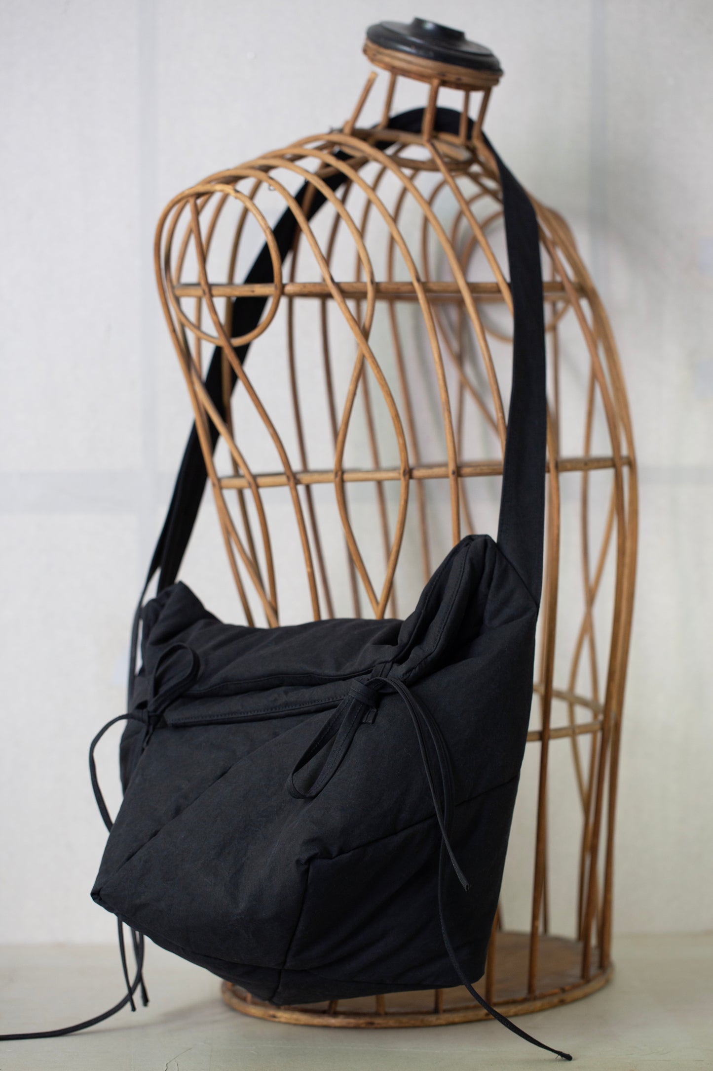 BAG#46 - PADDED DEEP BLACK TIME WASHED CANVAS