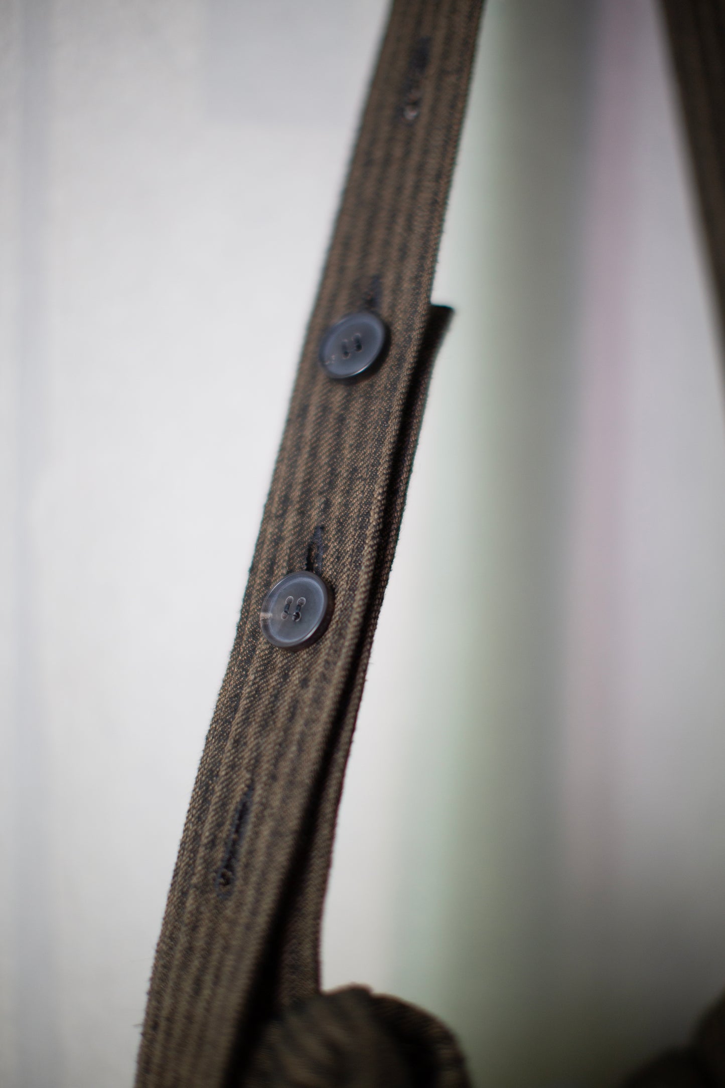 BAG#46 - PADDED KHAKI STRIPED HEMP COTTON REED TWILL