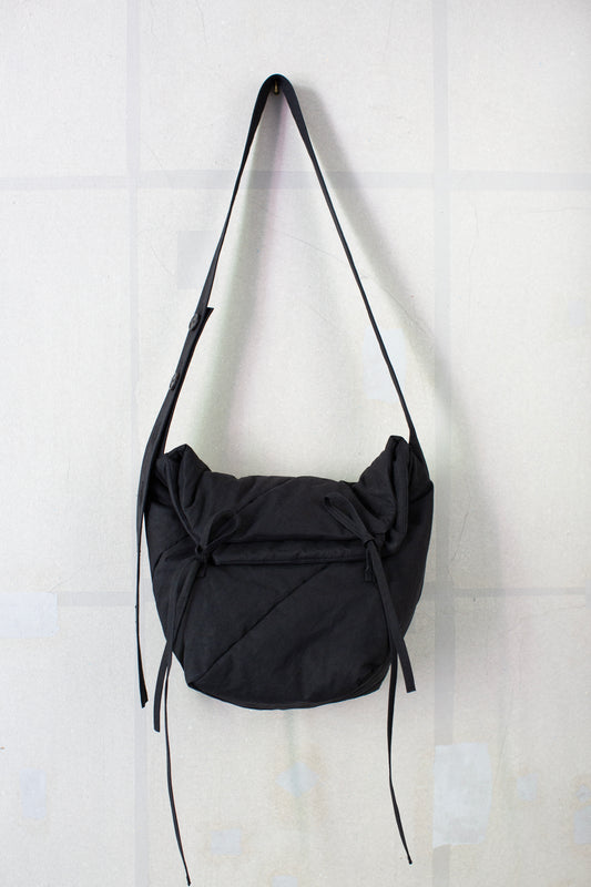 BAG#46 - PADDED DEEP BLACK TIME WASHED CANVAS