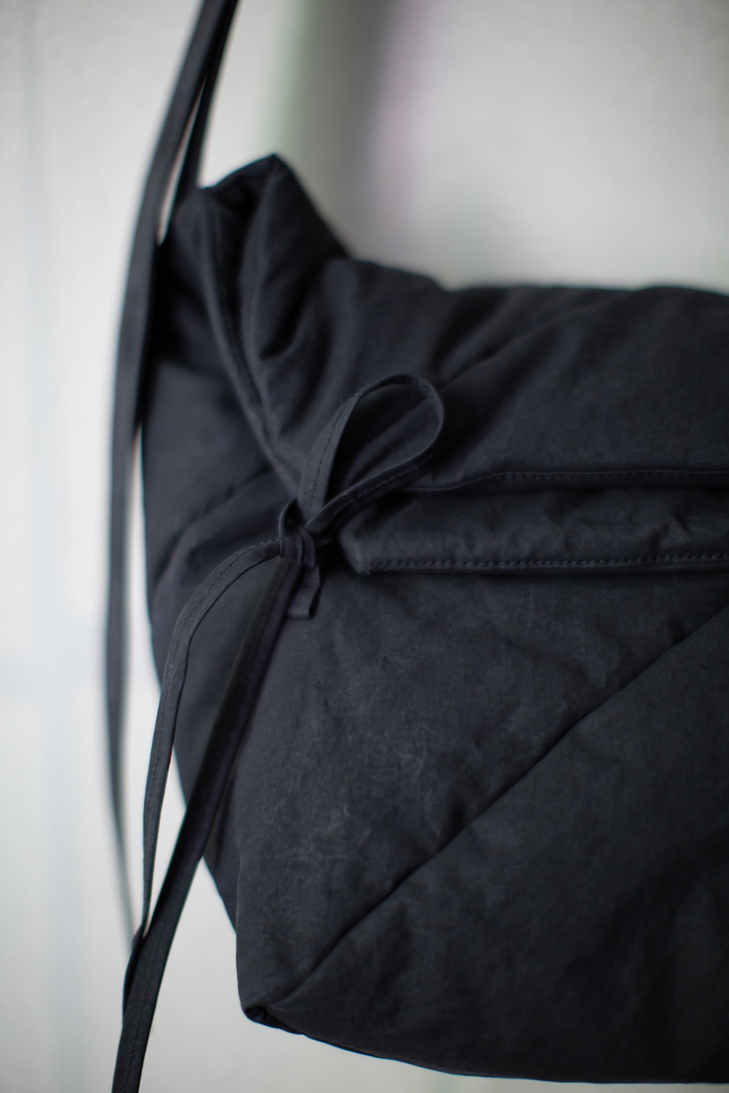 BAG#46 - PADDED DEEP BLACK TIME WASHED CANVAS