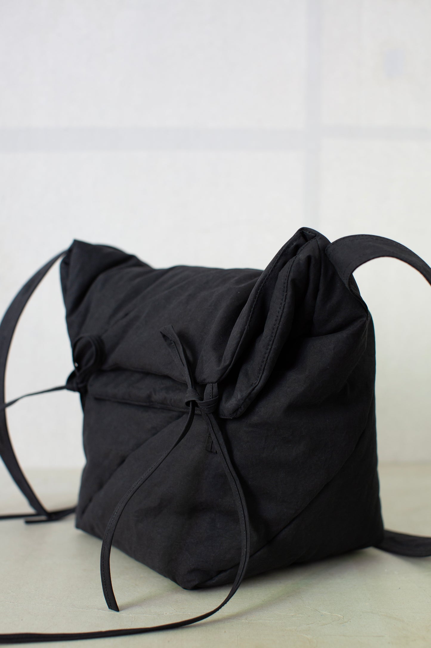 BAG#46 - PADDED DEEP BLACK TIME WASHED CANVAS