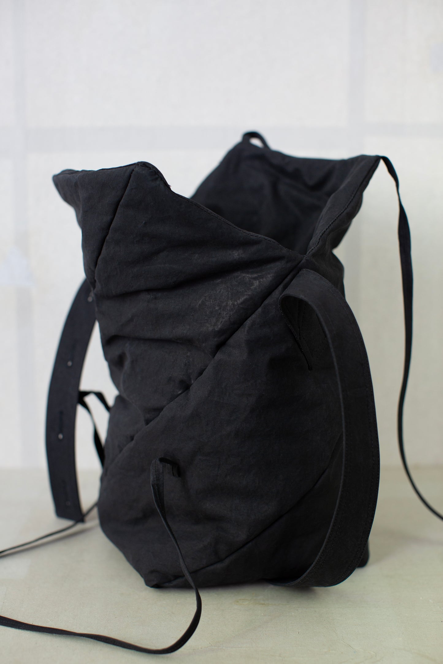 BAG#46 - PADDED DEEP BLACK TIME WASHED CANVAS