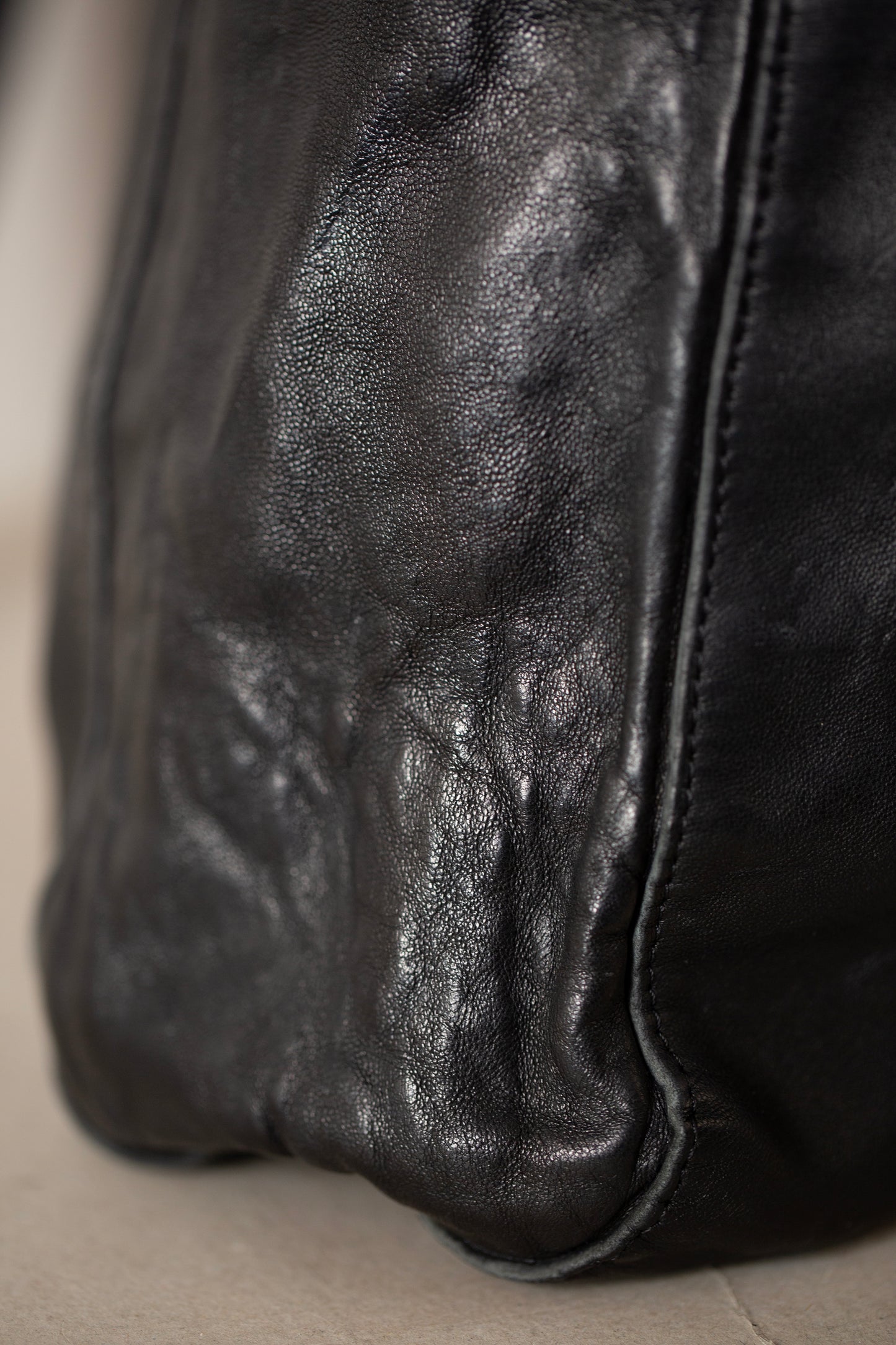 Large Black Leather Bag