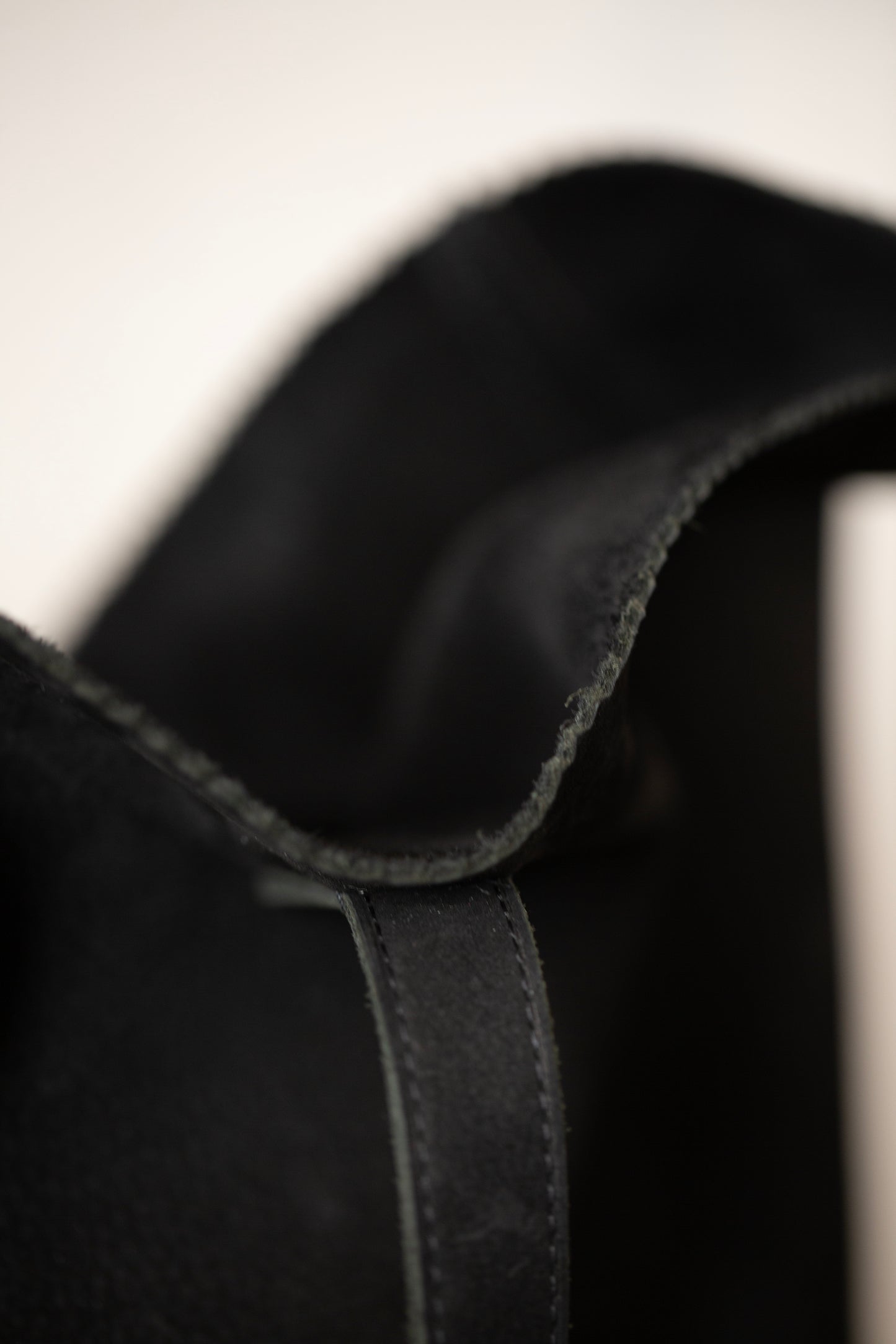 Deep Black Nubuck Tote Bag