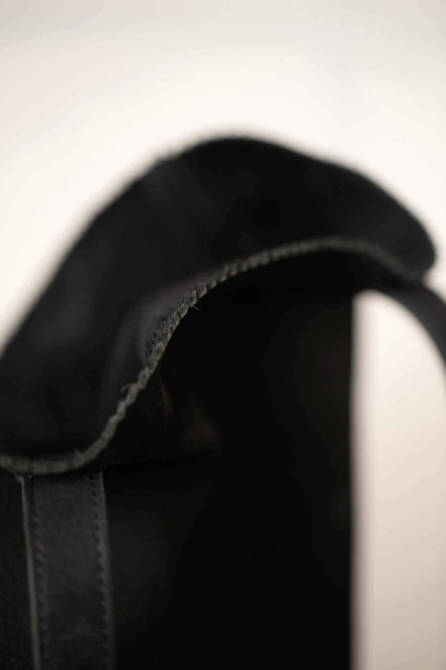 Deep Black Nubuck Tote Bag