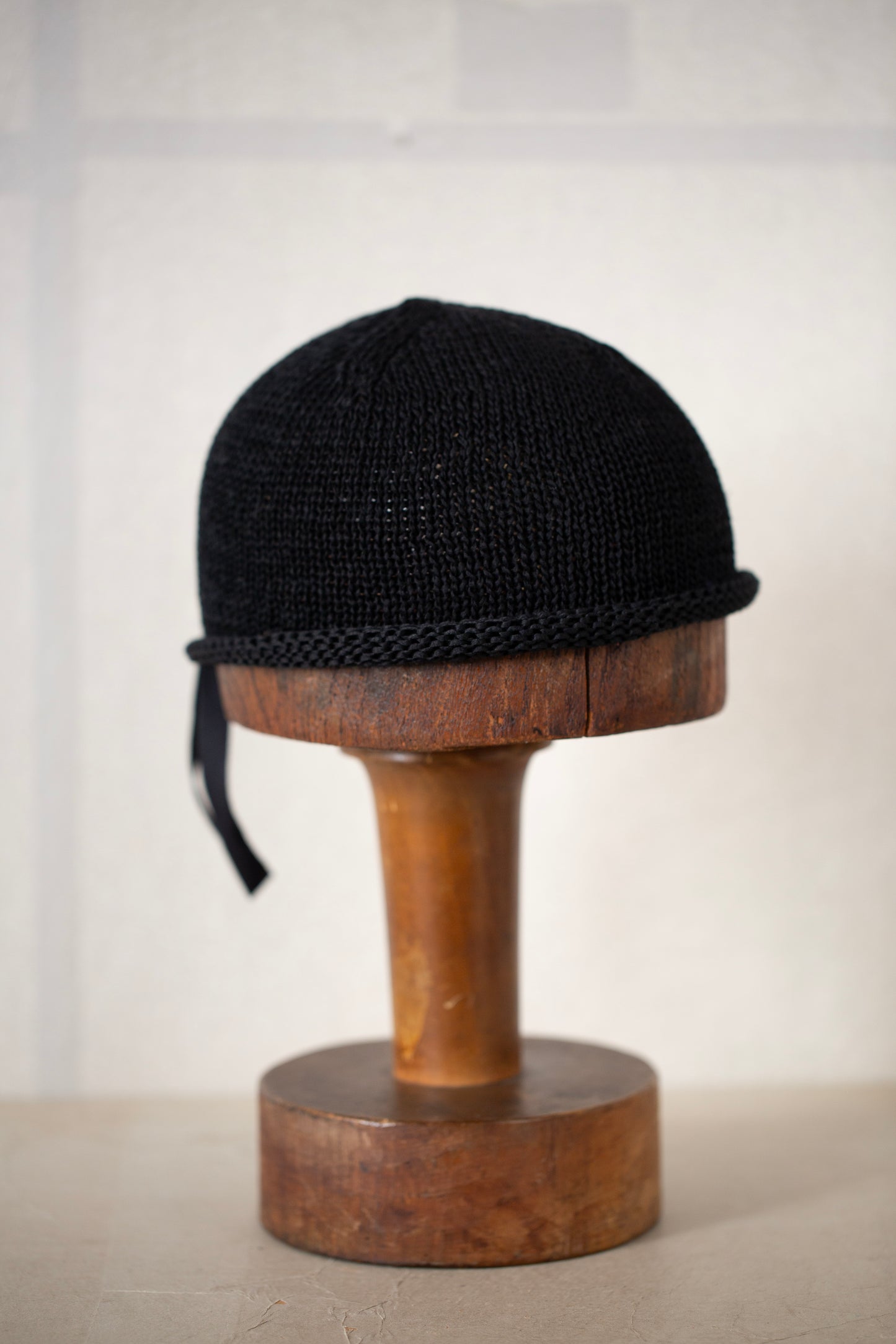 Black hand knitted beanie