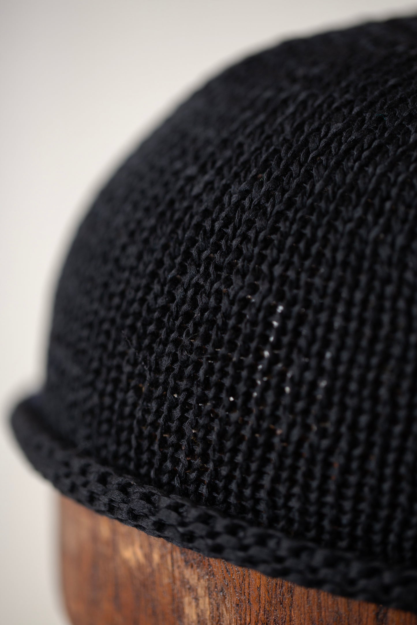 Black hand knitted beanie