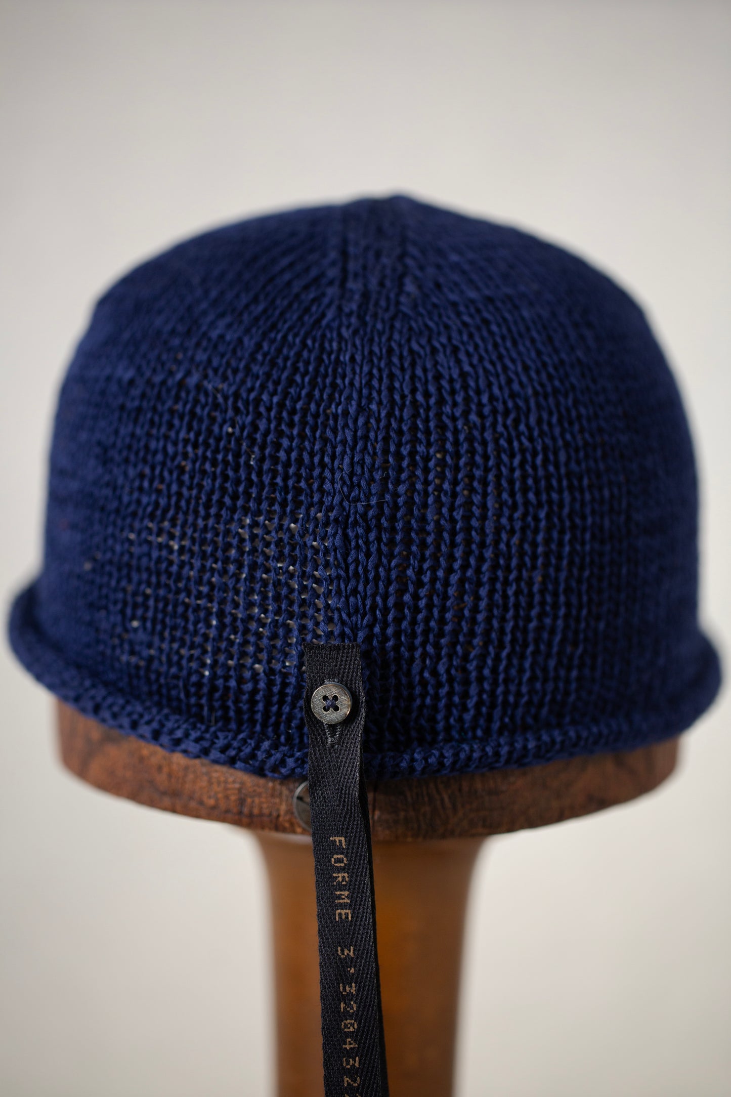 Blue hand knitted beanie
