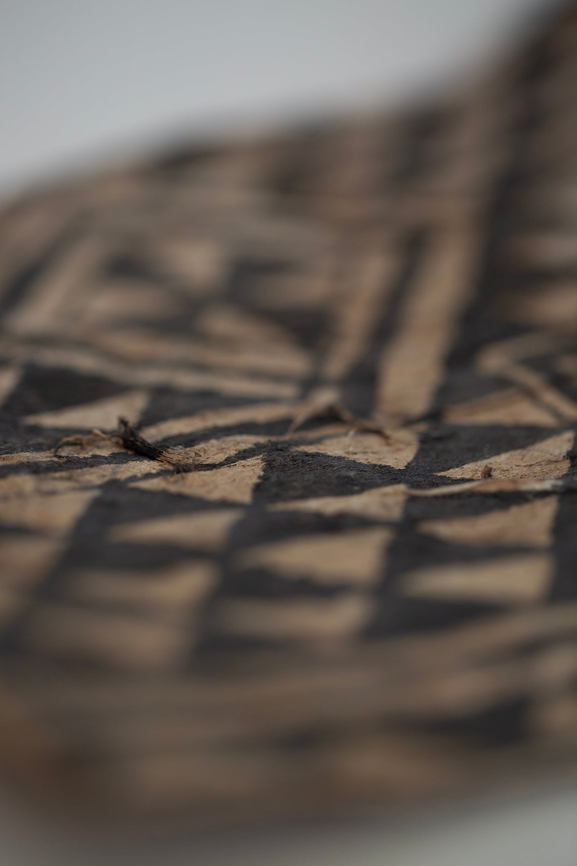 African 'Tapa' bark cloth with bogolan painted motive (123cm x 21cm)