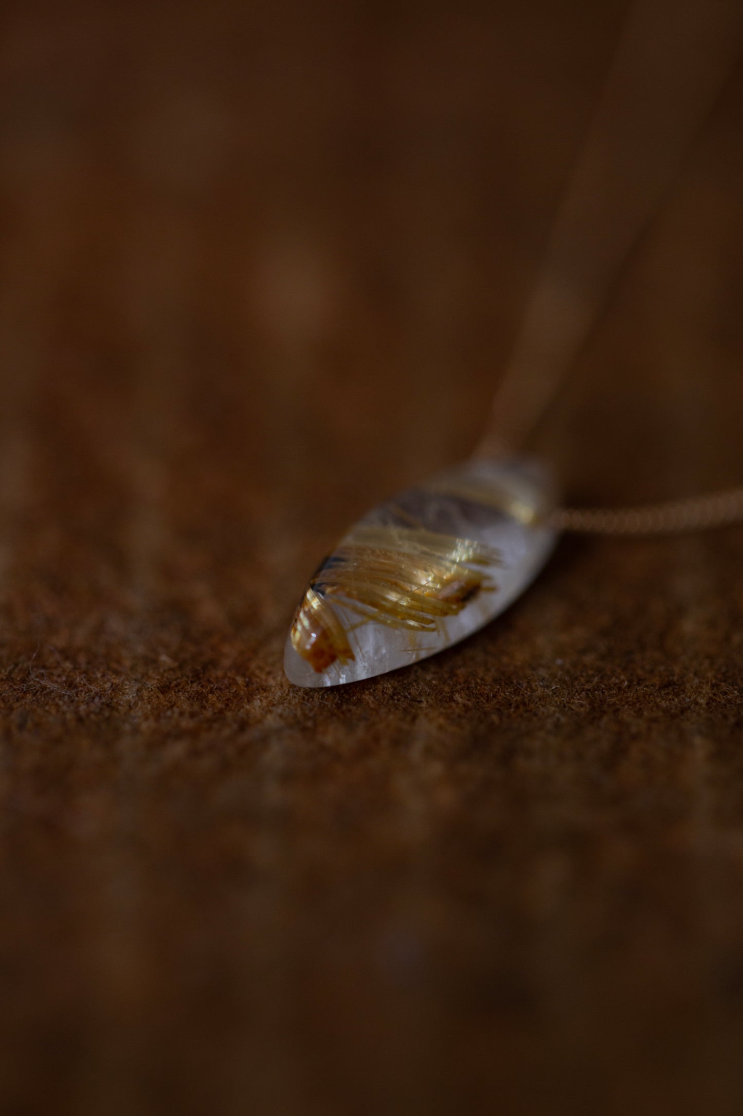 Rutile quartz pendant necklace