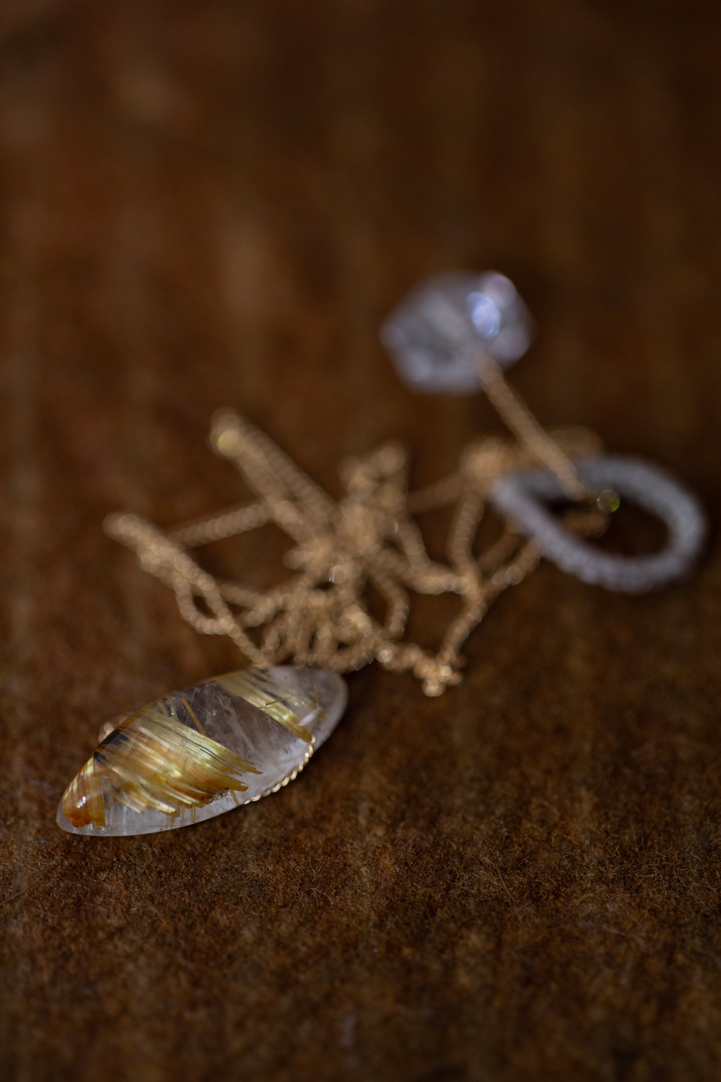 Rutile quartz pendant necklace