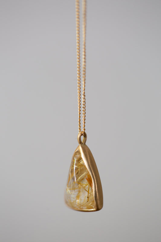 Rutile quartz necklace