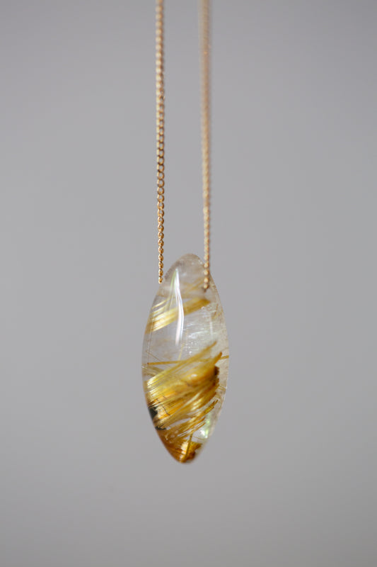 Rutile quartz pendant necklace