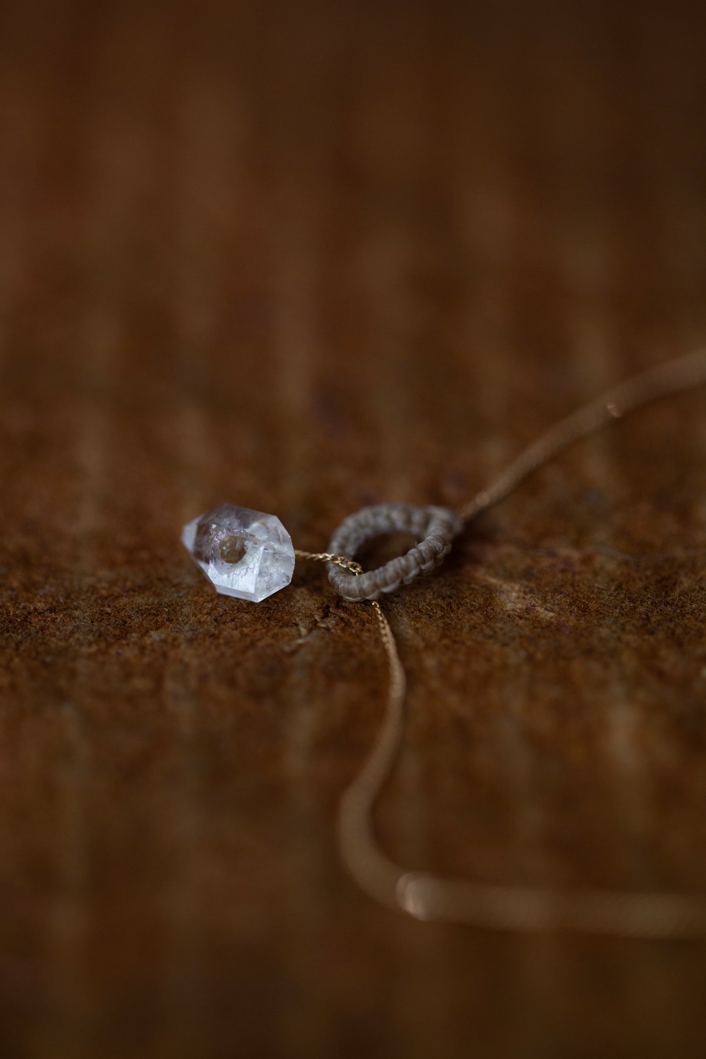 Round rutile quartz necklace
