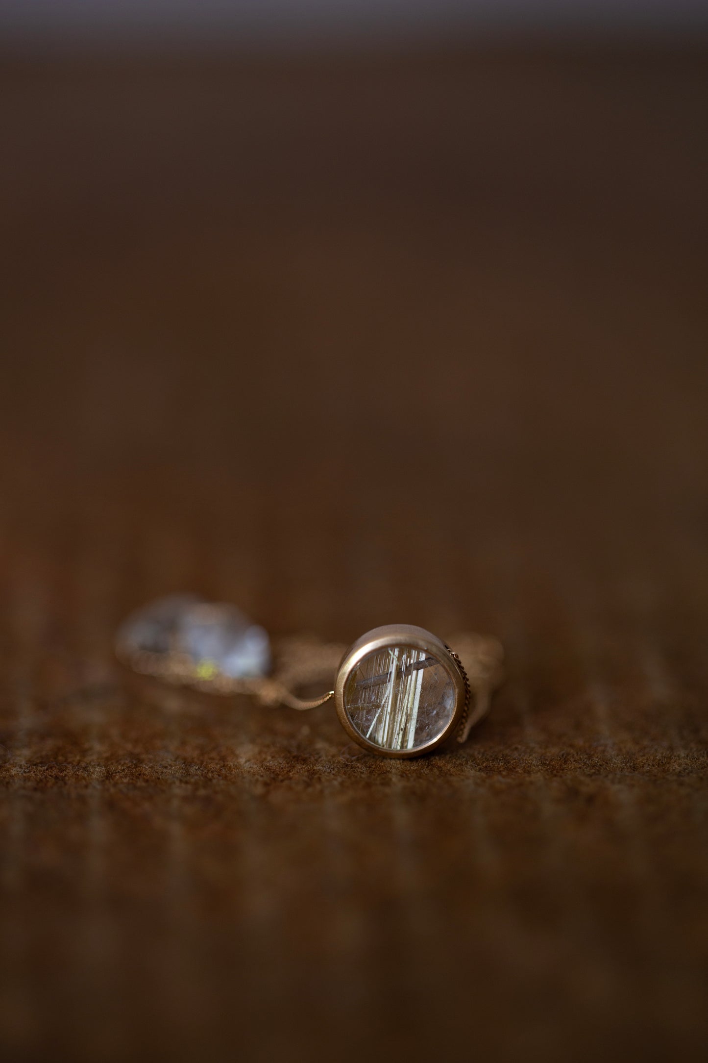 Round rutile quartz necklace