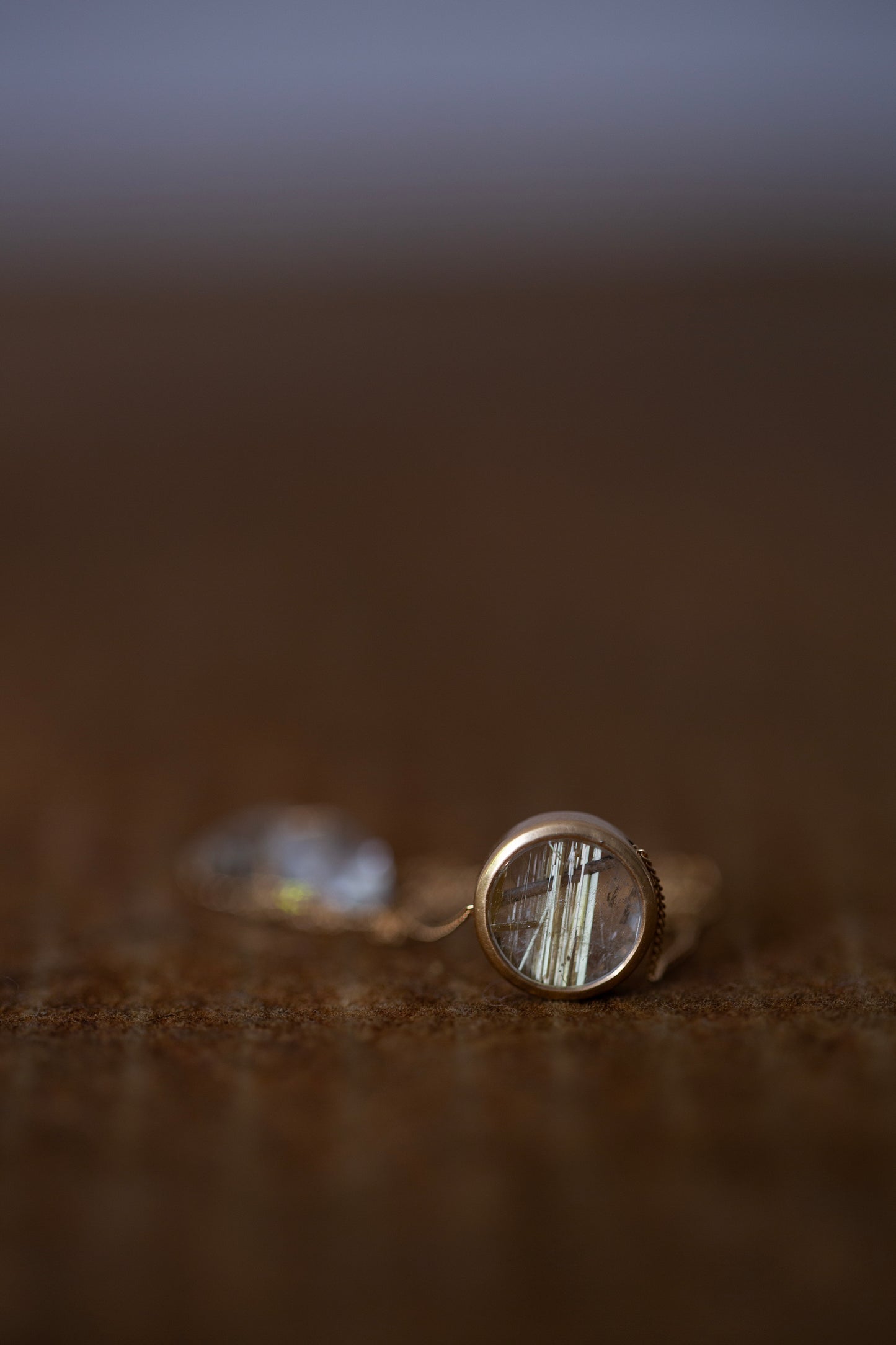 Round rutile quartz necklace