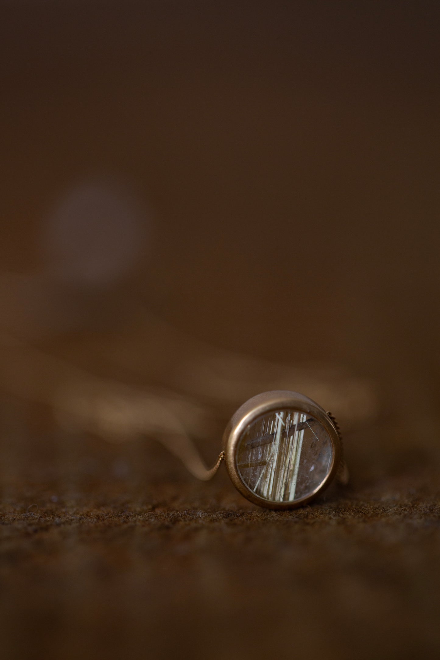Round rutile quartz necklace