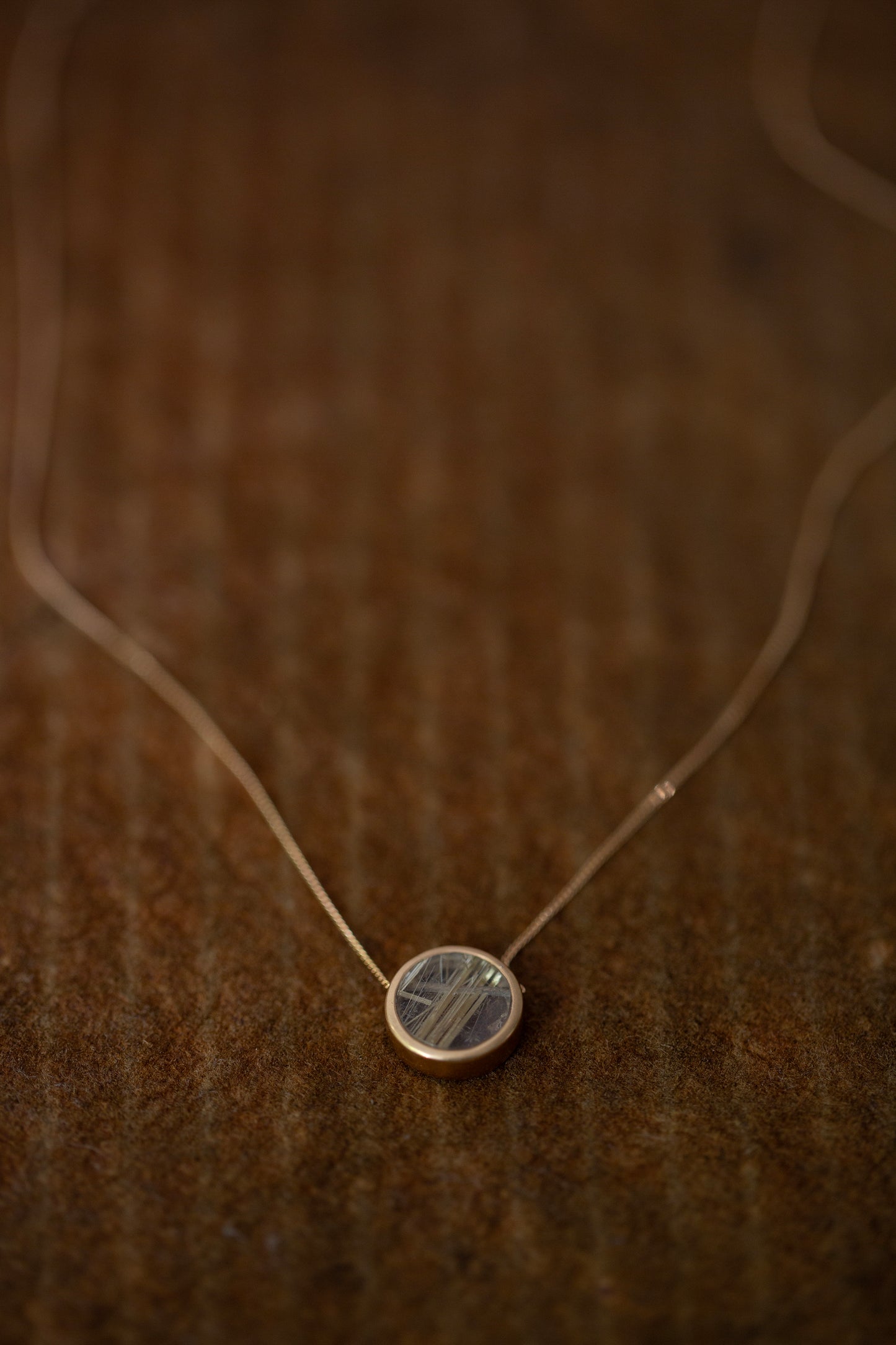 Round rutile quartz necklace