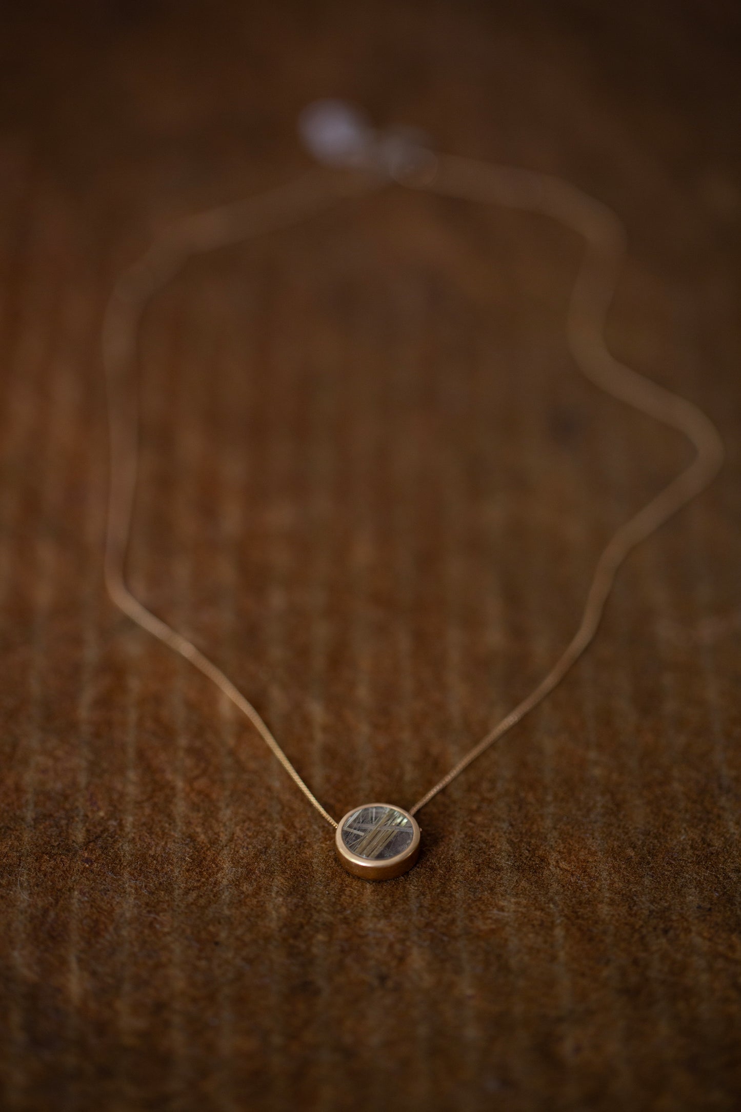 Round rutile quartz necklace
