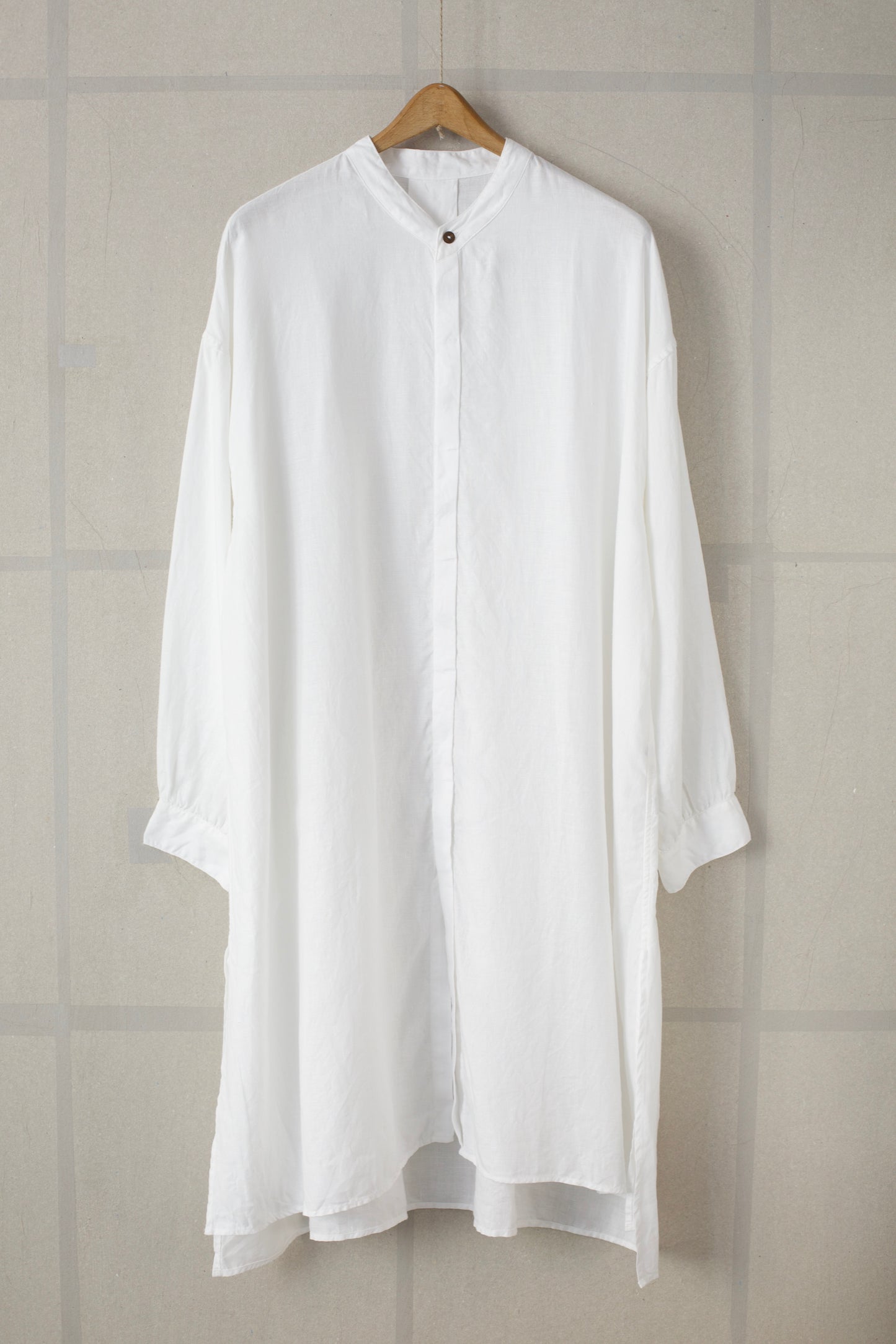 white hemp long shirt
