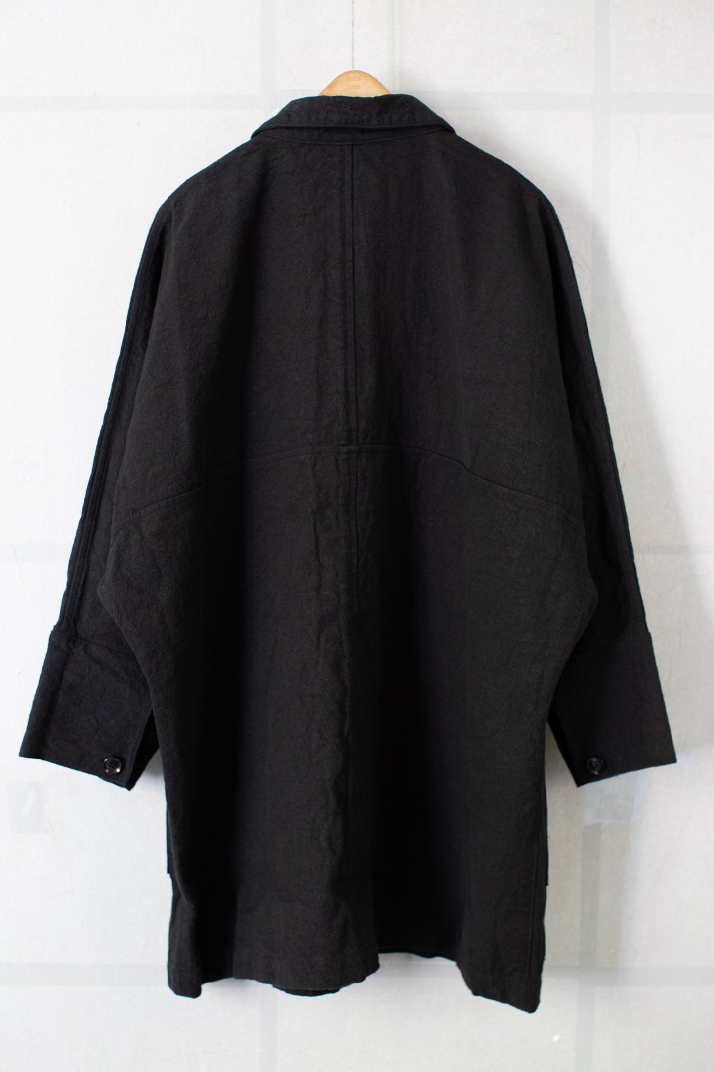 Black flax ramie silk coat