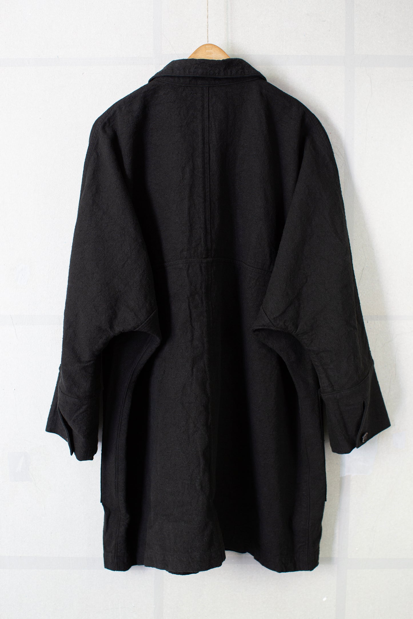 Black flax ramie silk coat
