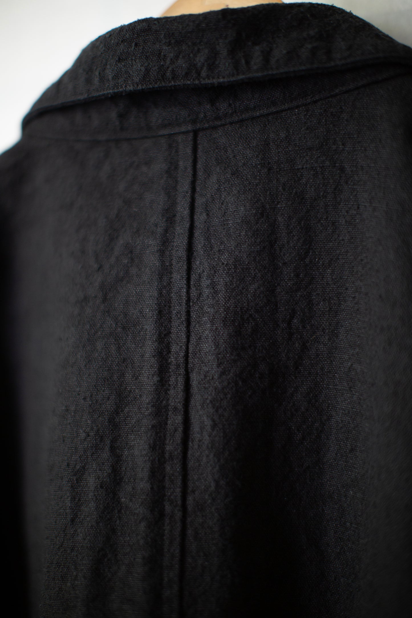 Black flax ramie silk coat