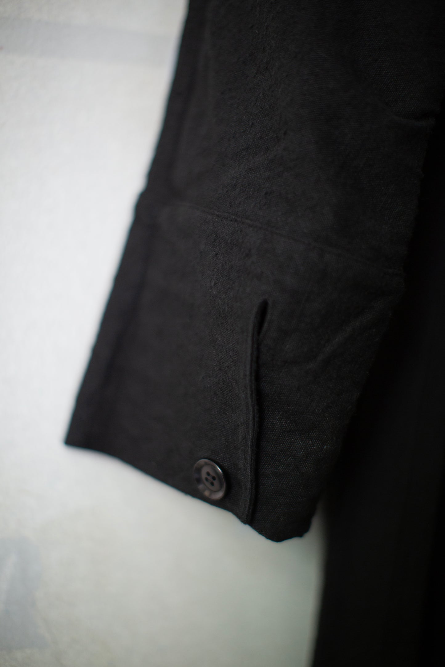 Black flax ramie silk coat